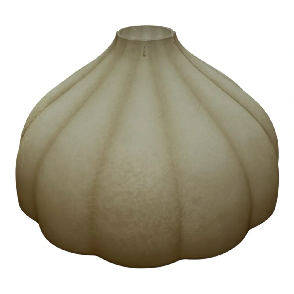 Torchiere REPLACEMENT Floor Lamp Fluted Clam Shape Glass Shade Amber Alabaster